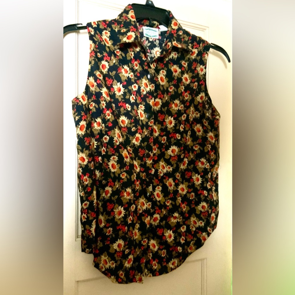 Vintage Separate Issue Floral Sleeveless Blouse, new